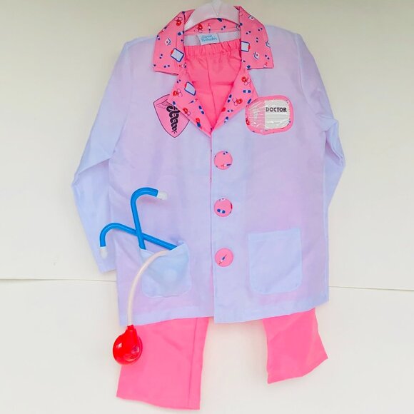 New w/Tag-Great Pretenders Pink Doctor with 6 Accessories in Garment vinyl Bag - Picture 5 of 13